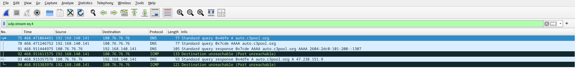 Binary string specified DNS entry
